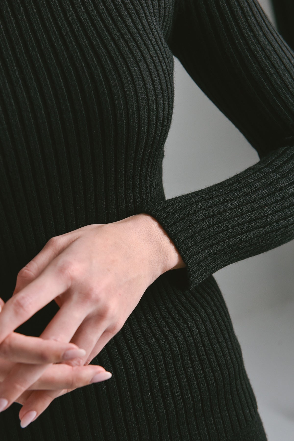 Merino Ribbed Square Neck Top - Sleek Black