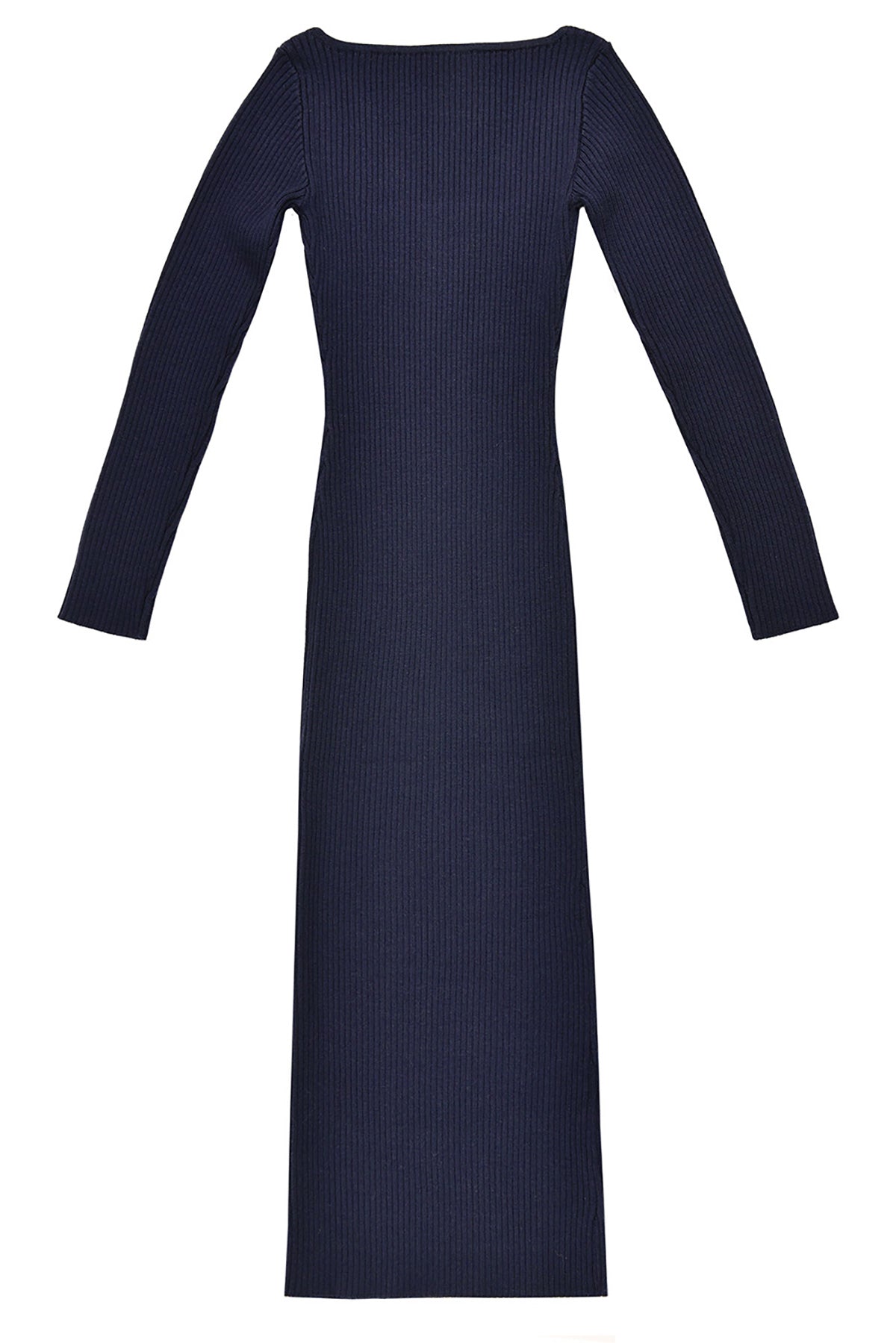 Merino Ribbed Dress - Deep Navy