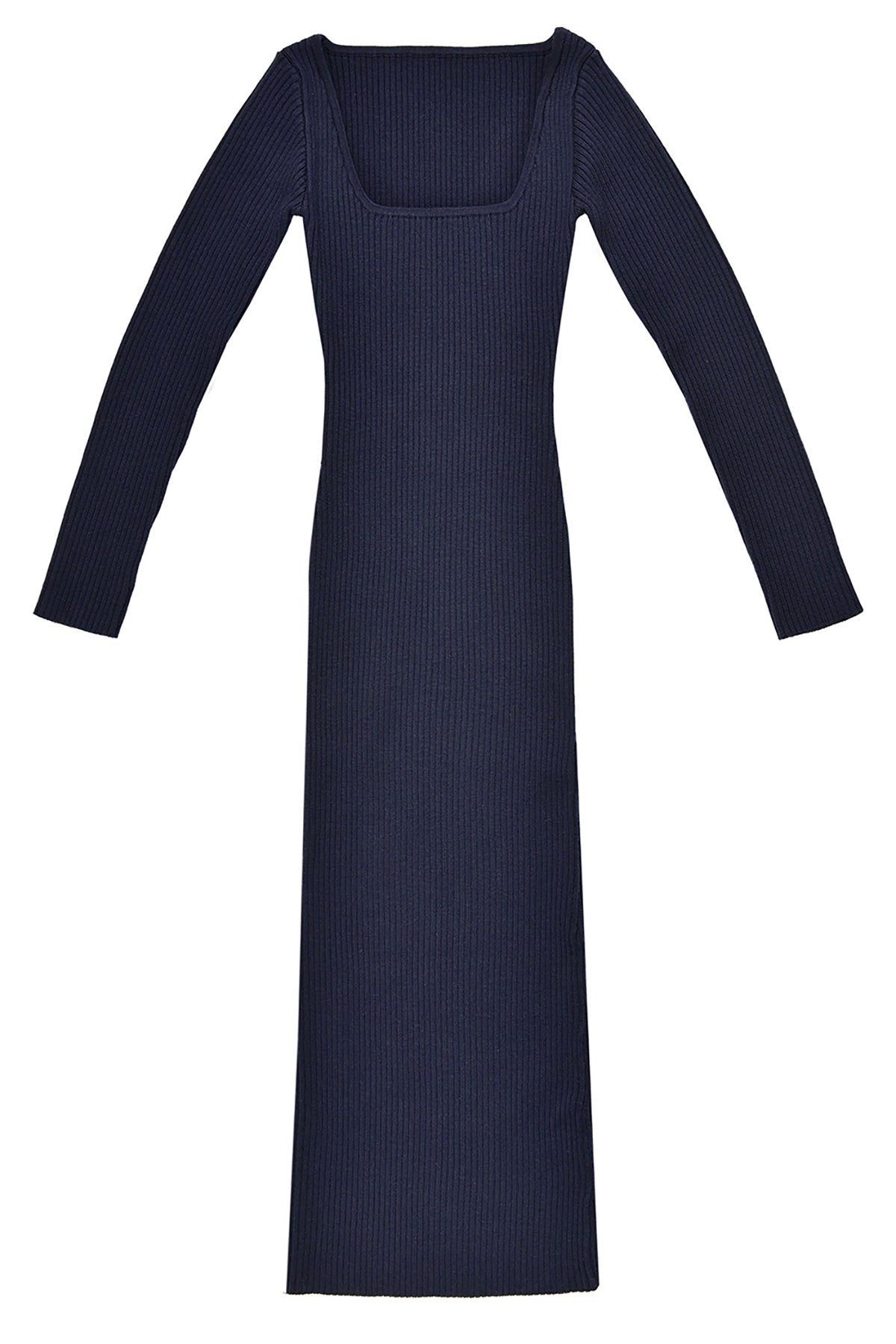Merino Ribbed Dress - Deep Navy